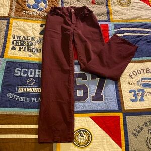 Janie and Jack boys burgundy straight leg cotton pants